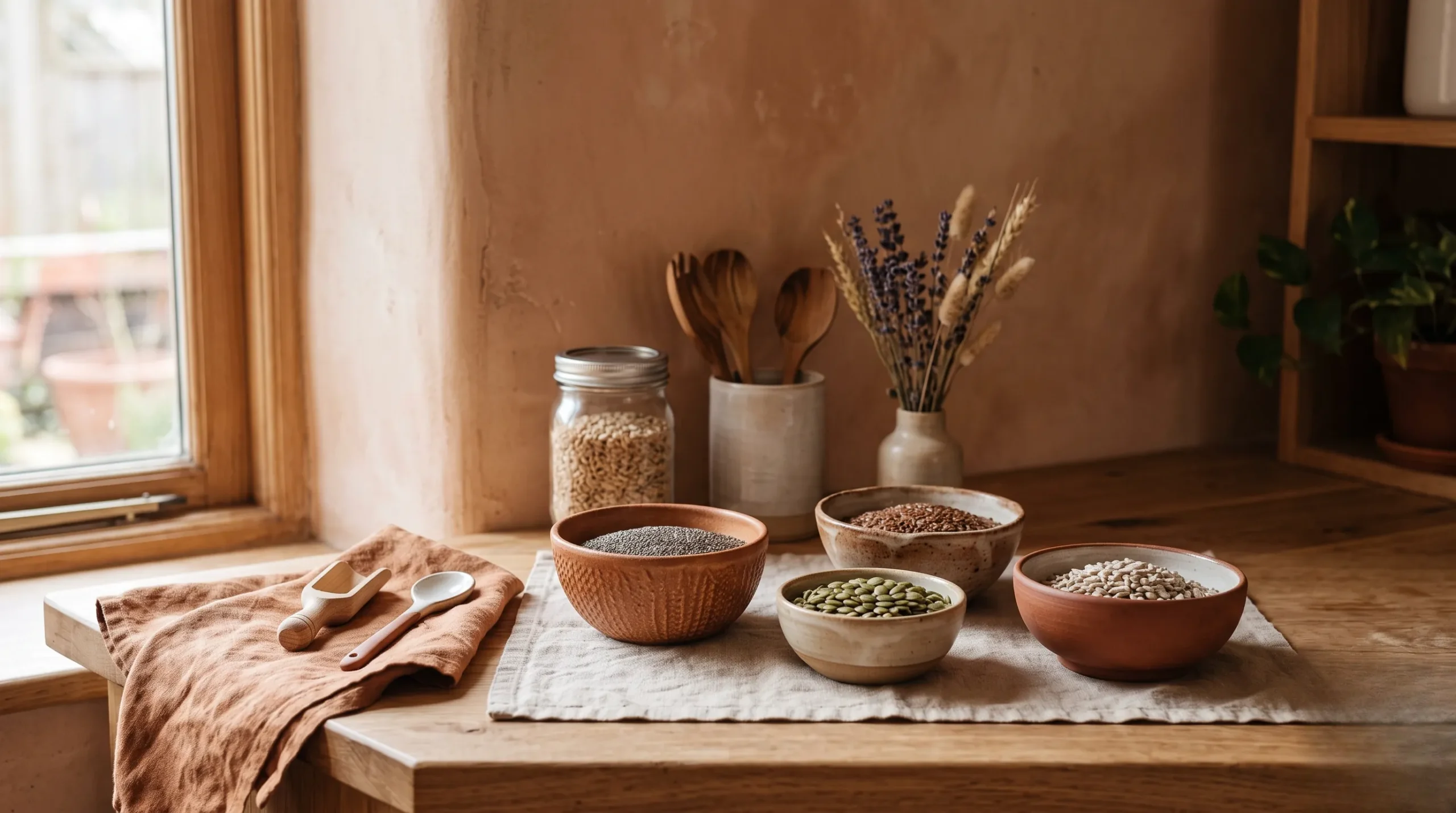 Bol de graines saines pour un régime naturel et pur. Graine pour maigrir rapidement