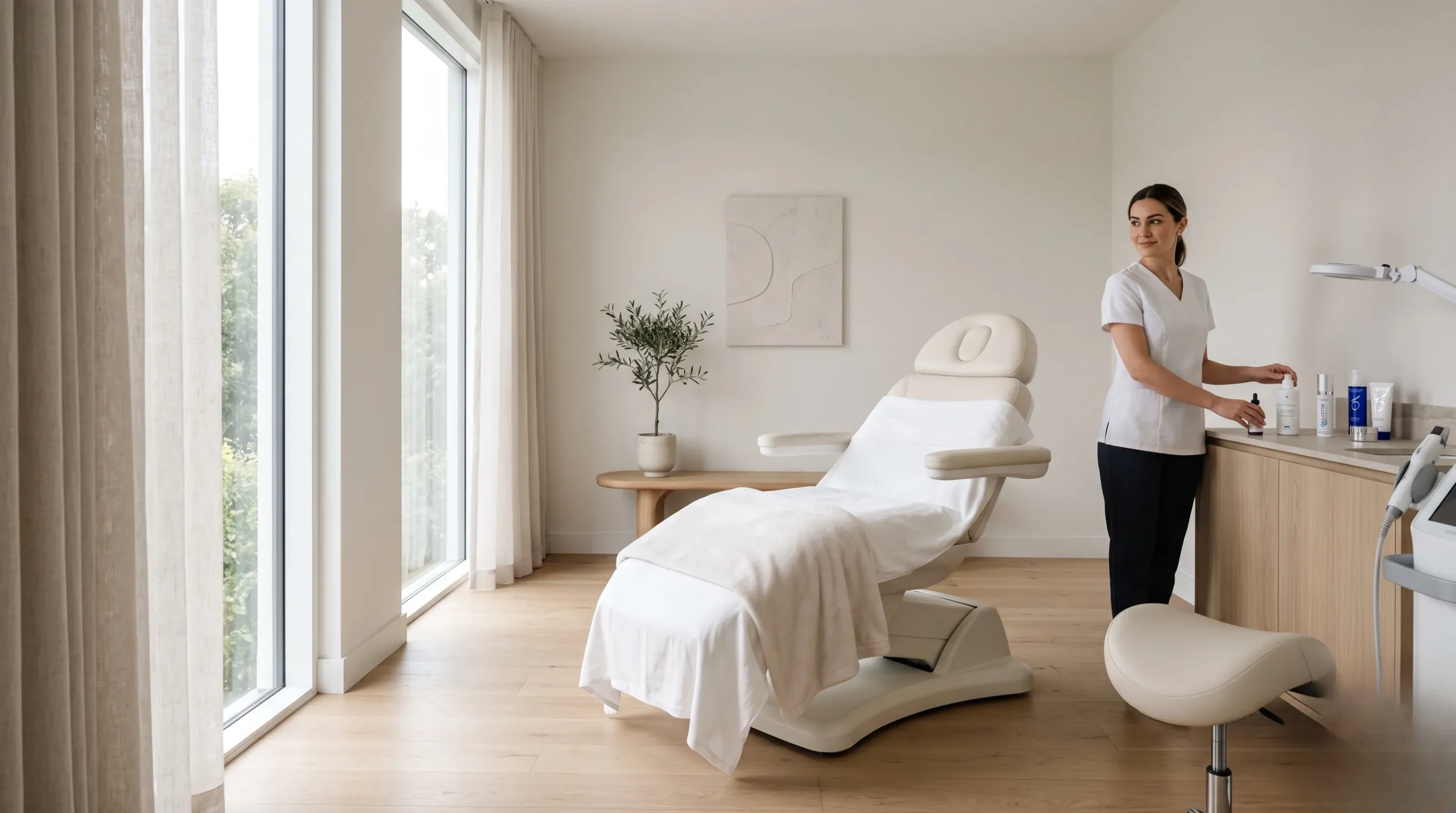 Intérieur clinique minimaliste et luxueux pour un test bien-être. Ozempic test